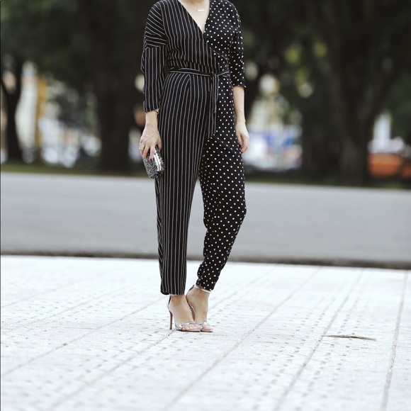 🖤BERSHKA (ZARA) Jumpsuit Polka dot Stripes NWT 📍FIRM📍 - Picture 11 of 16